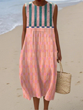Lily™ | Robe Midi Pastel Rayée Maison Liore
