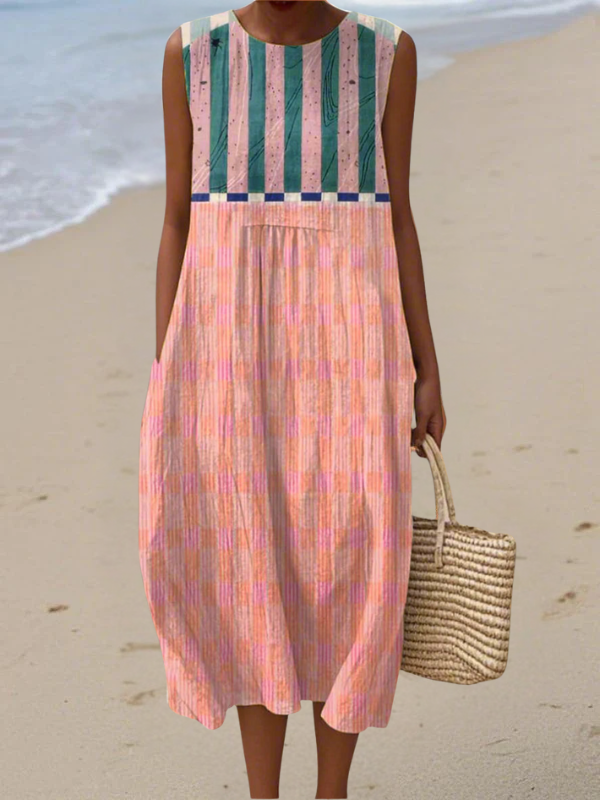 Lily™ | Robe Midi Pastel Rayée Maison Liore
