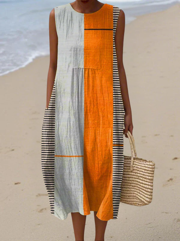 May™ | Robe Midi Colorblock Maison Liore