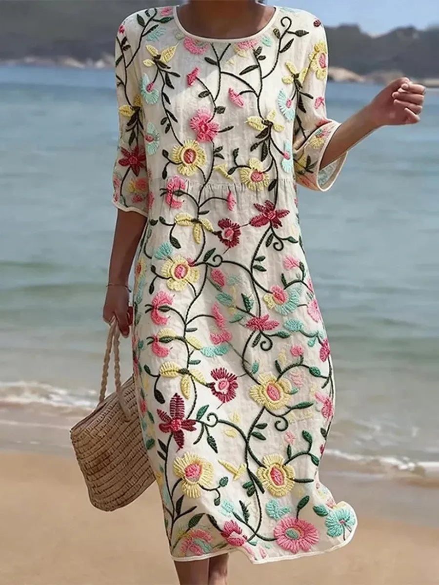 Raquel | Robe vintage brodée Clara Roma