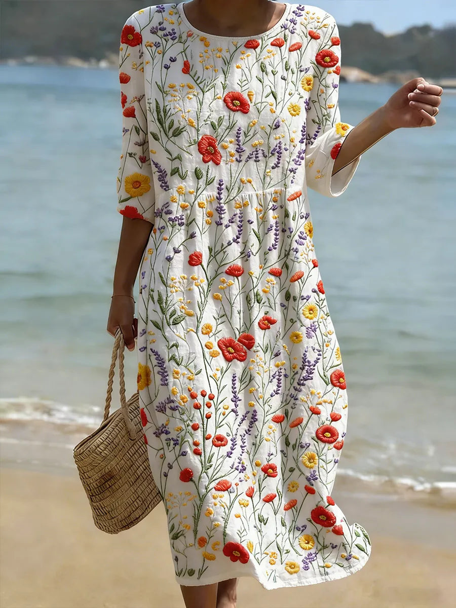 Raquel | Robe vintage brodée Clara Roma