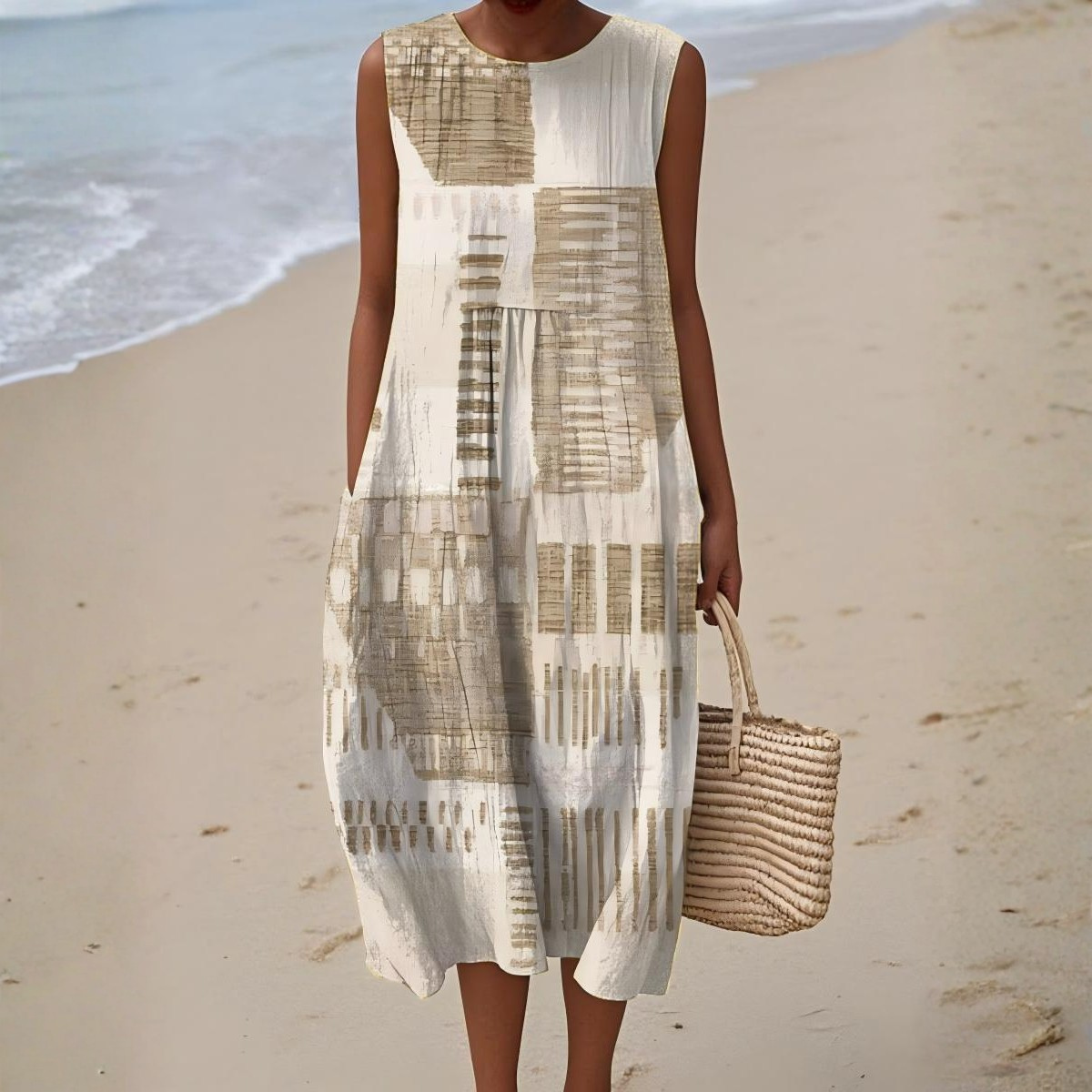 Helena™ | Robe d'Été aux Motifs Artistiques Maison Liore
