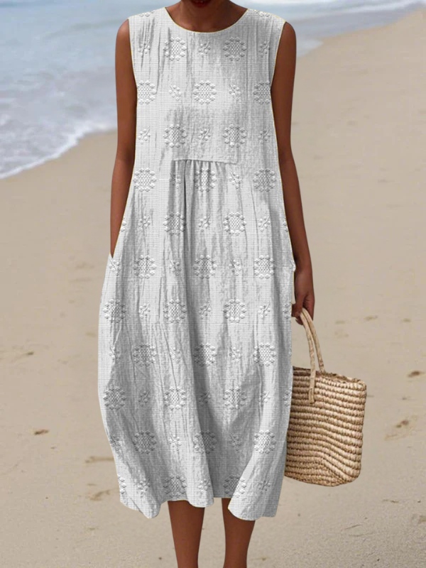 Rose™| Robe Midi Brodée Maison Liore