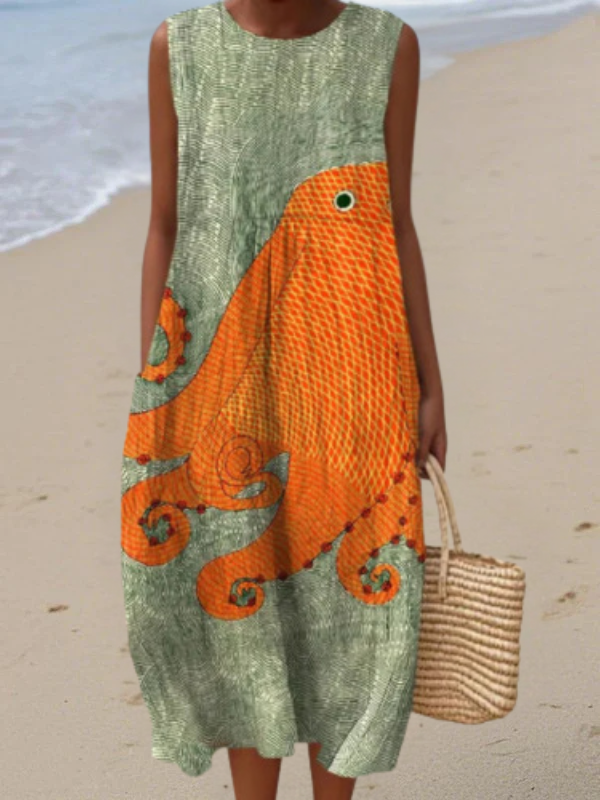 Tess™ | Robe Midi Océanique Maison Liore