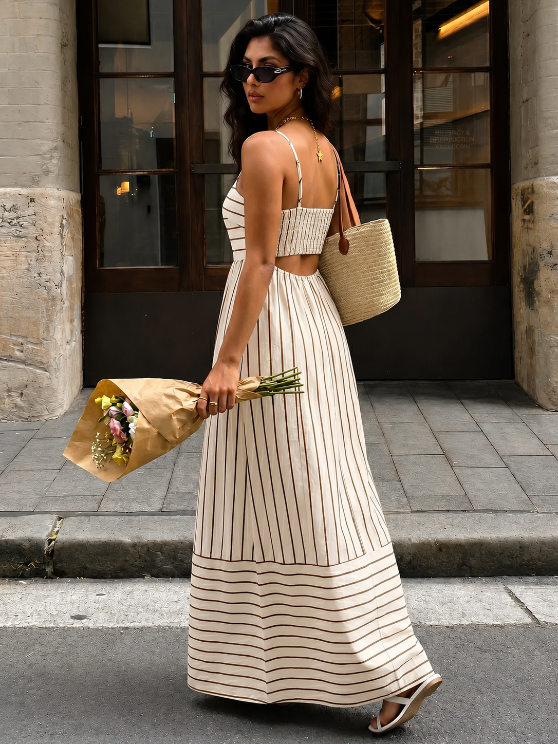 Robe Élise Rayée Trendsi