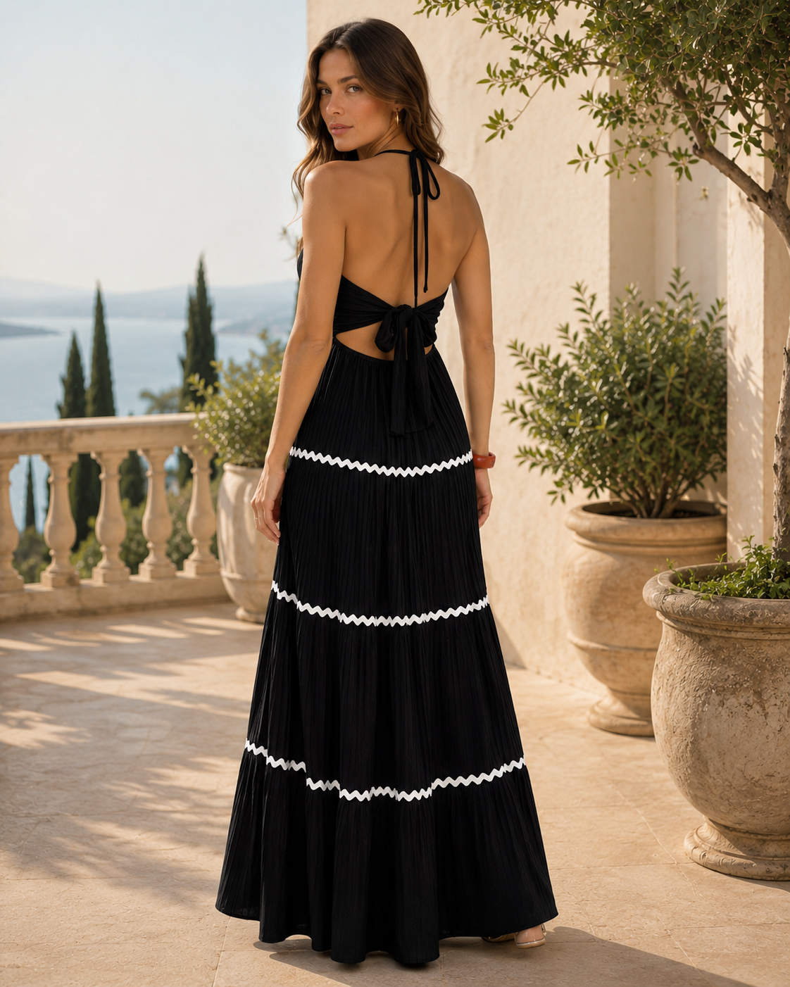 Robe Sélène Noire Trendsi