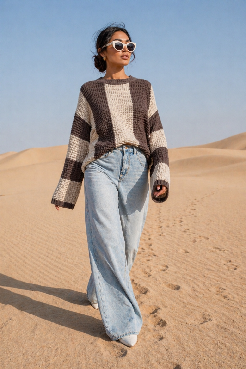 Sienna Stripe Knit Sweater Trendsi