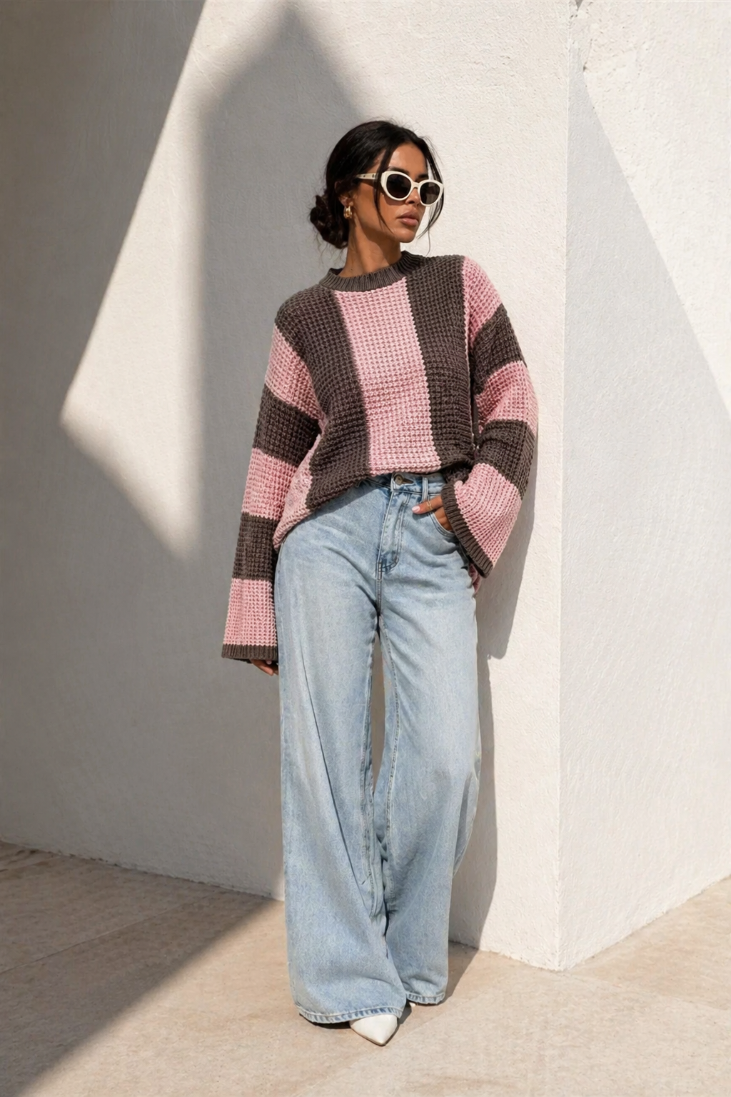 Sienna Stripe Knit Sweater Trendsi
