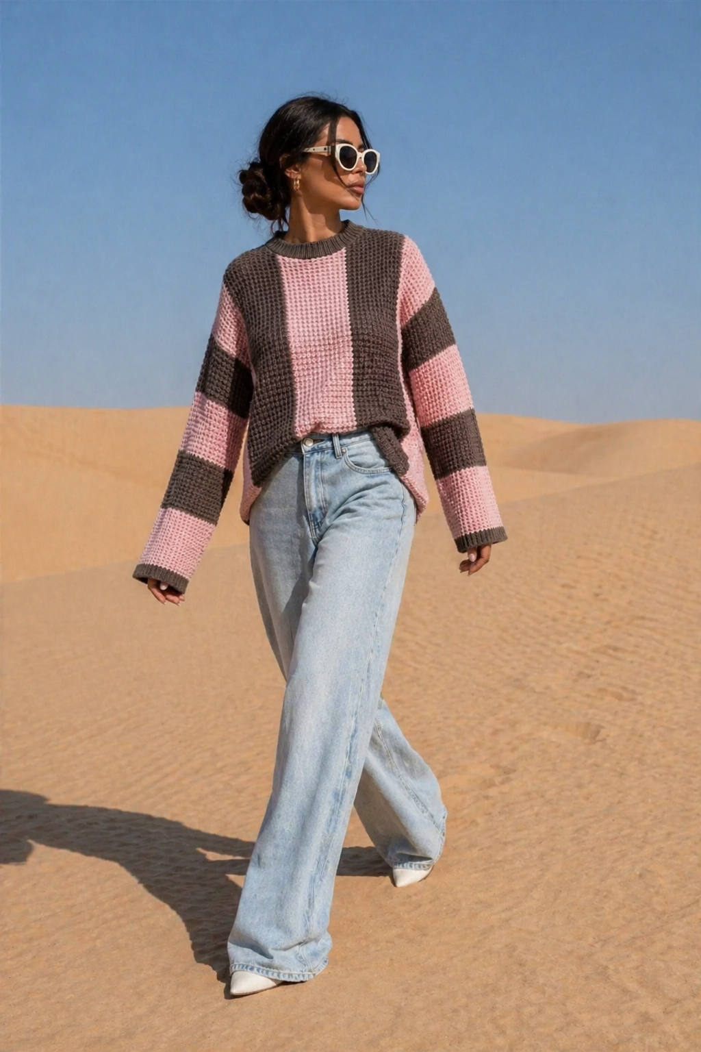 Sienna Stripe Knit Sweater Trendsi