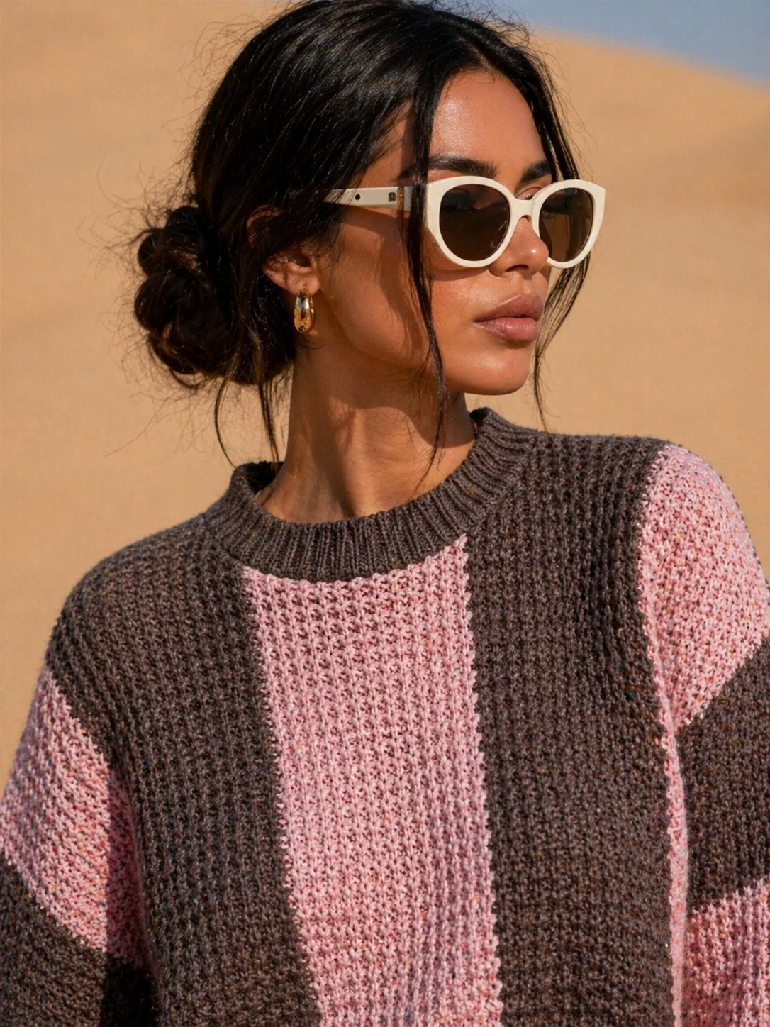 Sienna Stripe Knit Sweater Trendsi