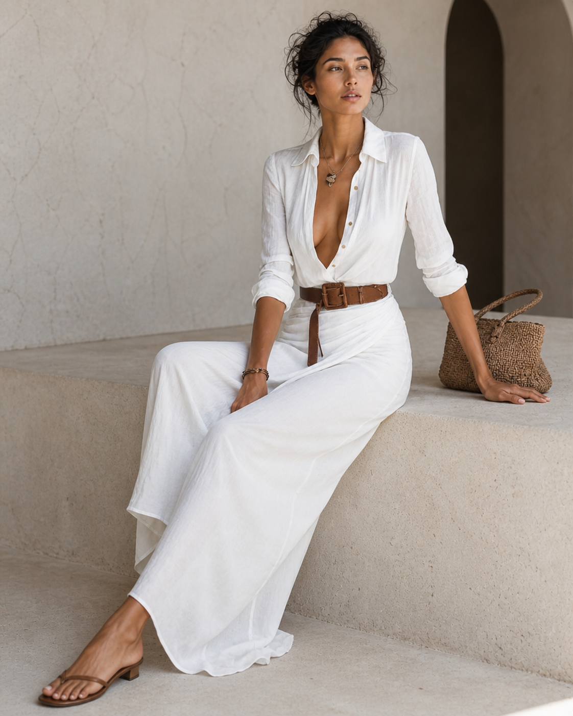 Full Size Ruched Long Sleeve Maxi Dress Plus Size Trendsi