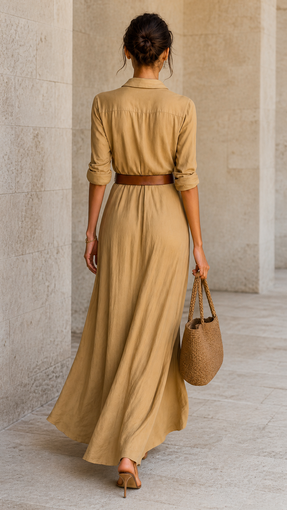 Robe longue La Rochelle avec ceinture – Élégance intemporelle et féminité Mi tienda