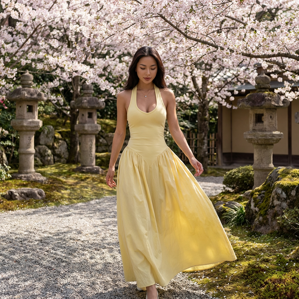 Halter Neck Maxi Dress Trendsi