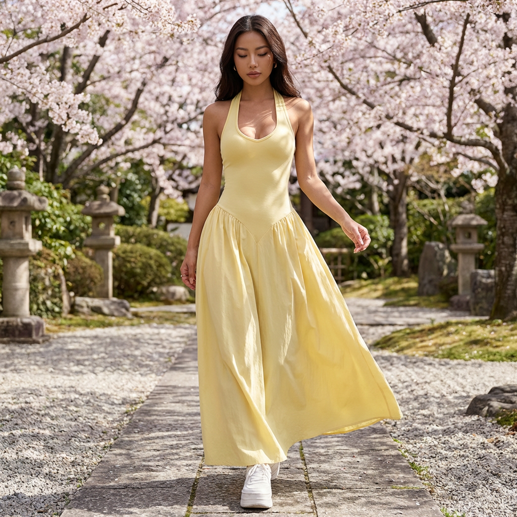 Halter Neck Maxi Dress Trendsi