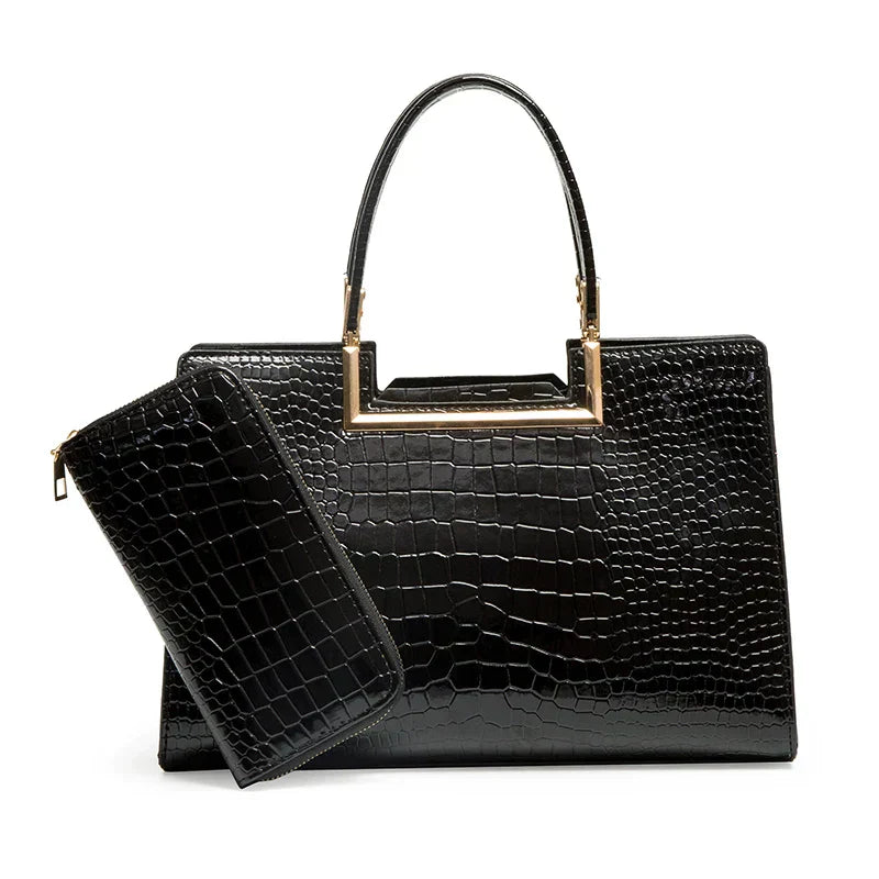Ensemble sac à main et portefeuille en cuir SELUNE