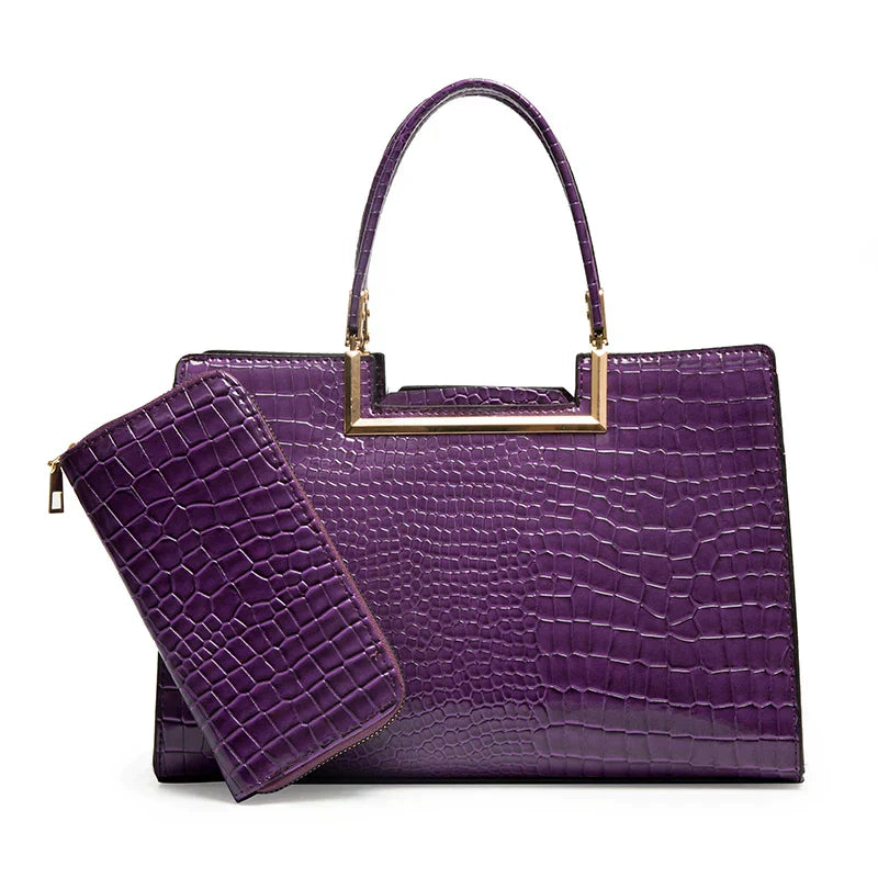 Ensemble sac à main et portefeuille en cuir SELUNE