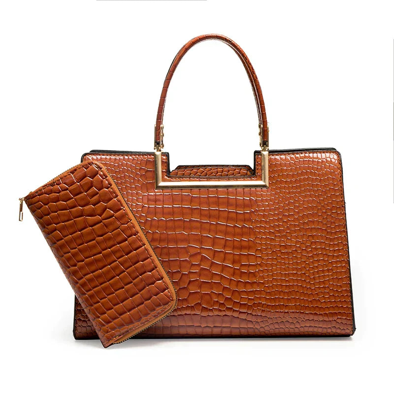 Ensemble sac à main et portefeuille en cuir SELUNE