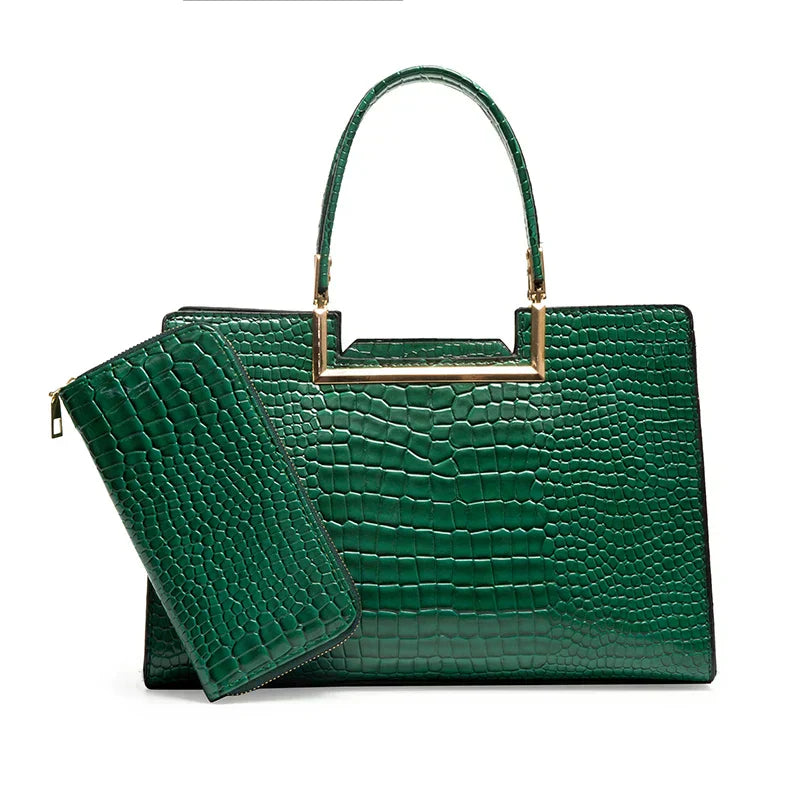 Ensemble sac à main et portefeuille en cuir SELUNE