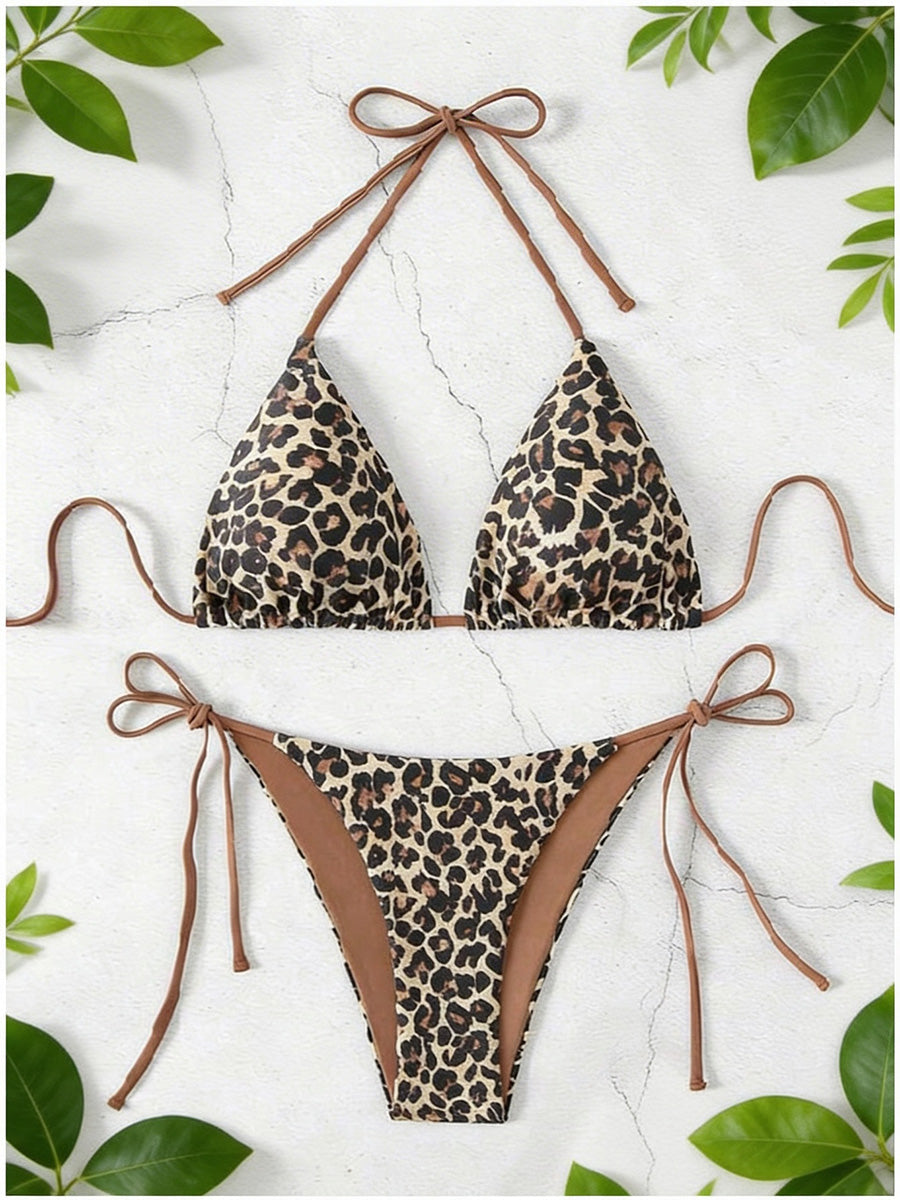 Bikini dos-nu à bretelles spaghetti à pois roses BEACHEERS