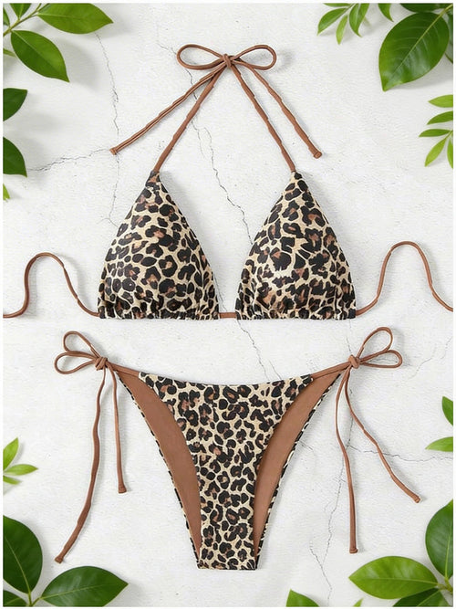 Bikini dos-nu à bretelles spaghetti à pois roses BEACHEERS