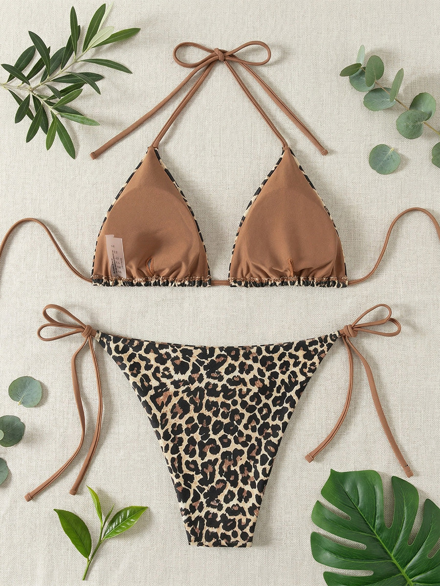 Bikini dos-nu à bretelles spaghetti à pois roses BEACHEERS
