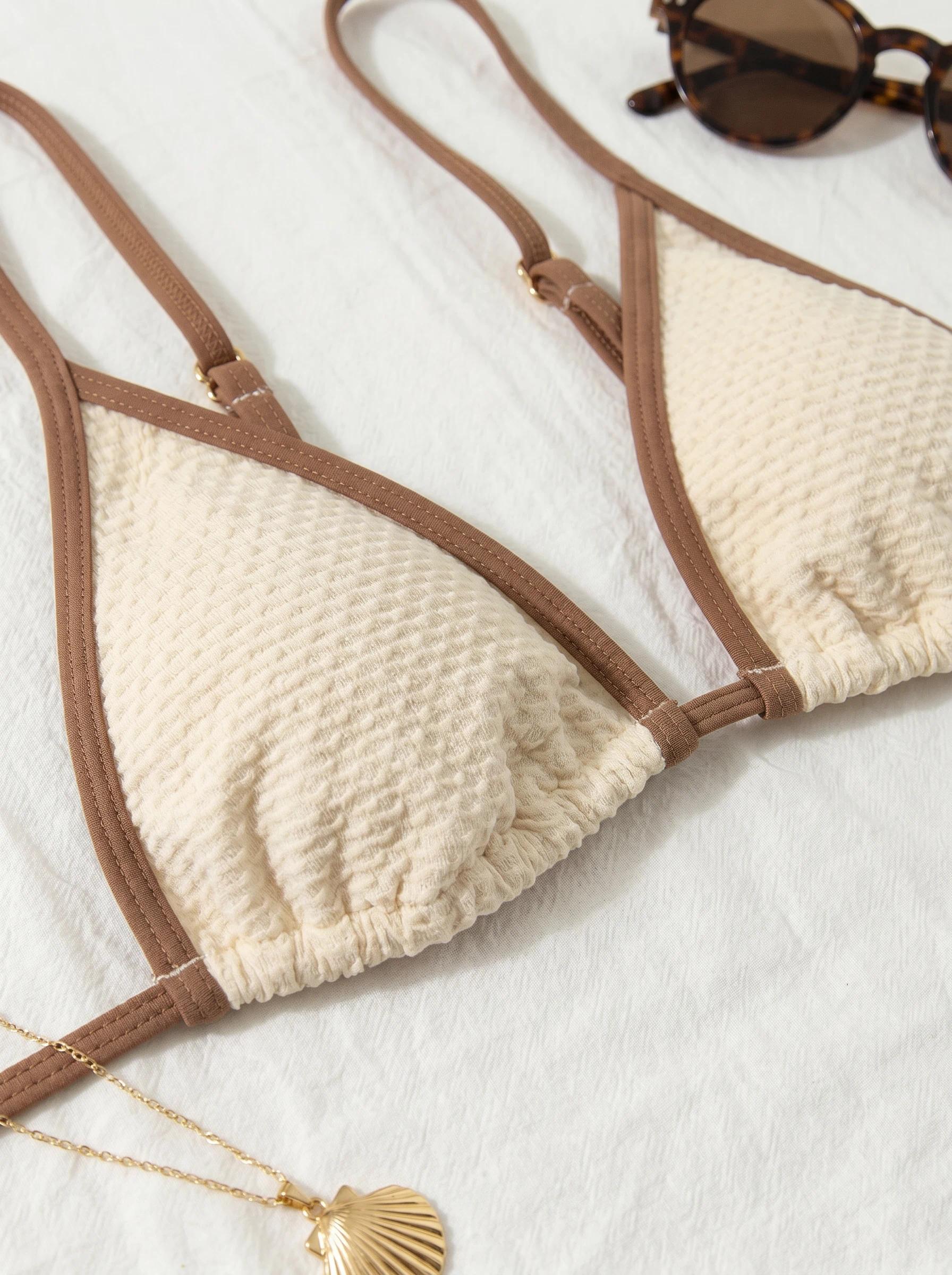 Ensemble bikini chic texturé à bretelles spaghetti BEACHEERS