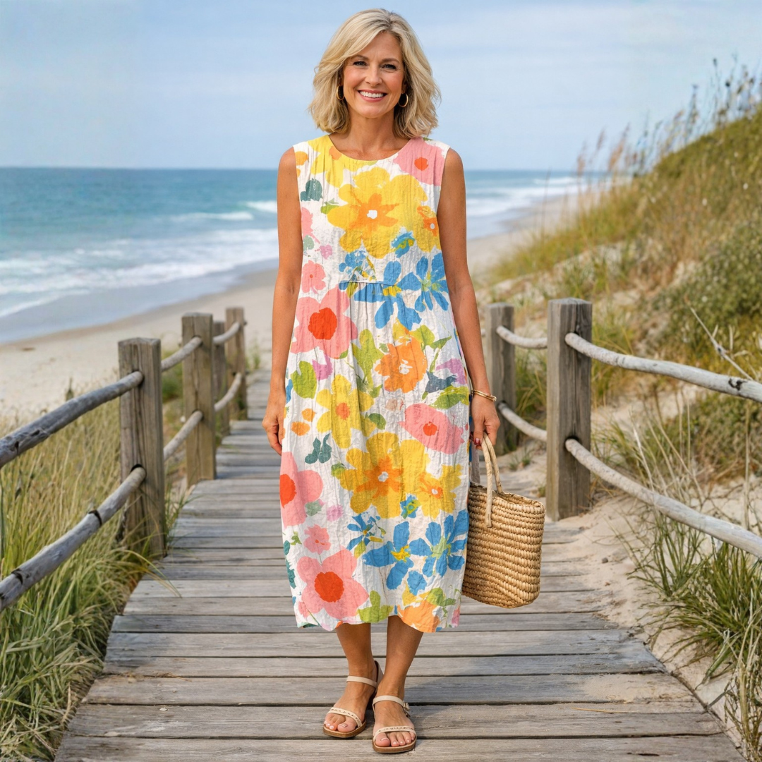 Ella™ | Robe Midi Florale Pastel Maison Liore