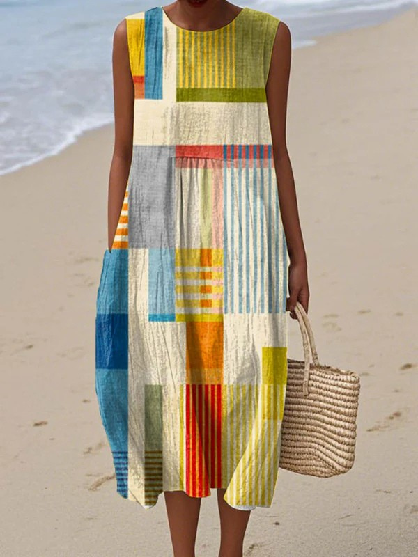 Eve™ | Robe Midi Géométrique Maison Liore