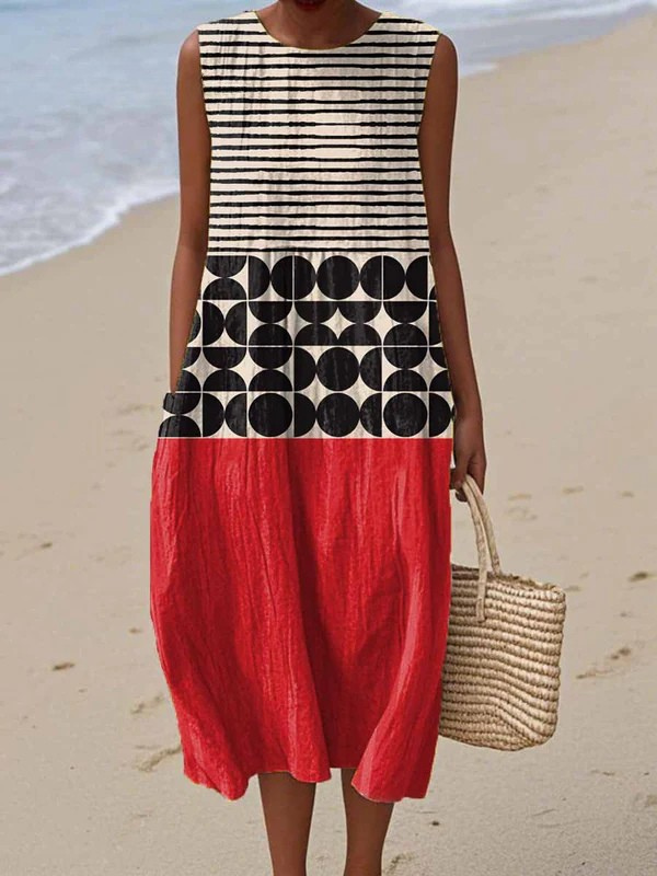 Jane™ | Robe Midi Colorblock Maison Liore