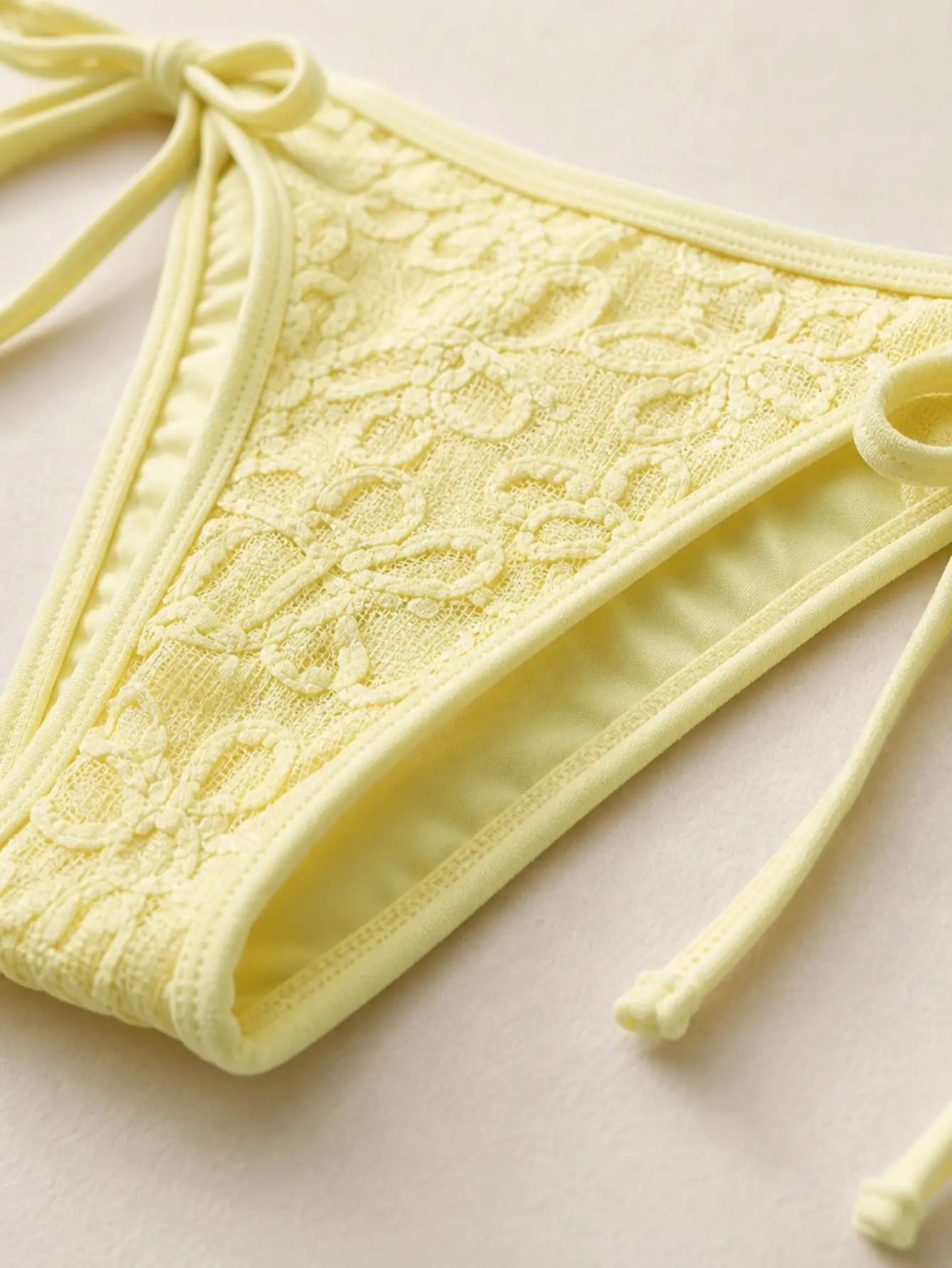 Ensemble de bikini jaune vif à col halter pour femmes BEACHEERS