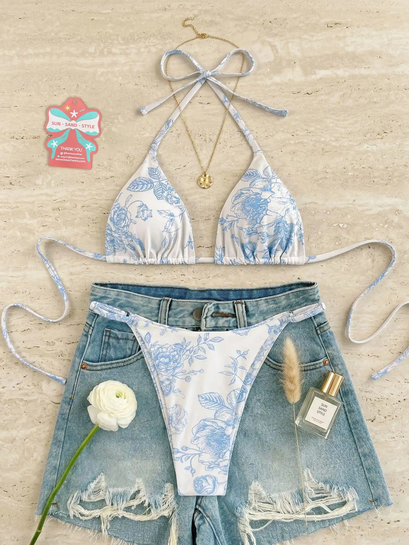 Ensemble bikini imprimé vibrant - maillot de bain deux pièces tendance BEACHEERS