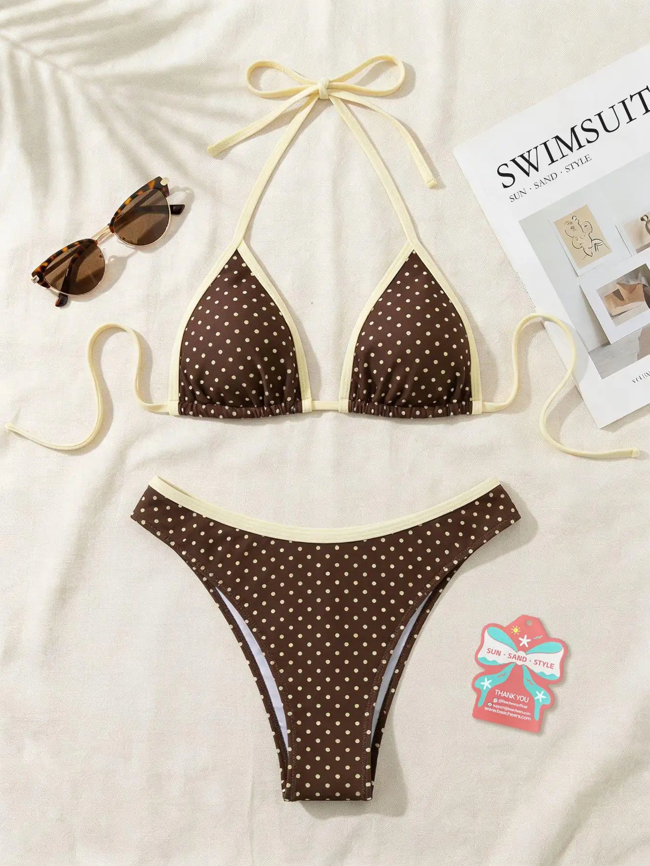 Bikini à pois au style vintage pour un look rétro séduisant BEACHEERS